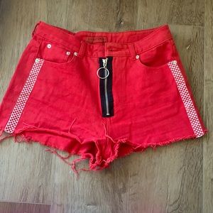 Red Checkered Shorts
